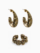 Набор серьги и каффы «Леопард» жгутик, цвет золото - фото 809052426