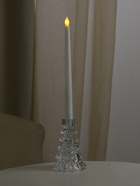 Стеклянный подсвечник на 1 свечу «Ёлочка», прозрачный, d=2 см, 8.5×8.5×13.5 см - Фото 2