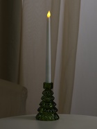 Стеклянный подсвечник на 1 свечу «Ёлочка», зелёный, d=2 см, 8.5×8.5×13.5 см - Фото 2