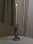 Стеклянный подсвечник на 1 свечу «Градиент. Фактура», розово-голубой, d=2.2 см, 9×9×20 см - Фото 2