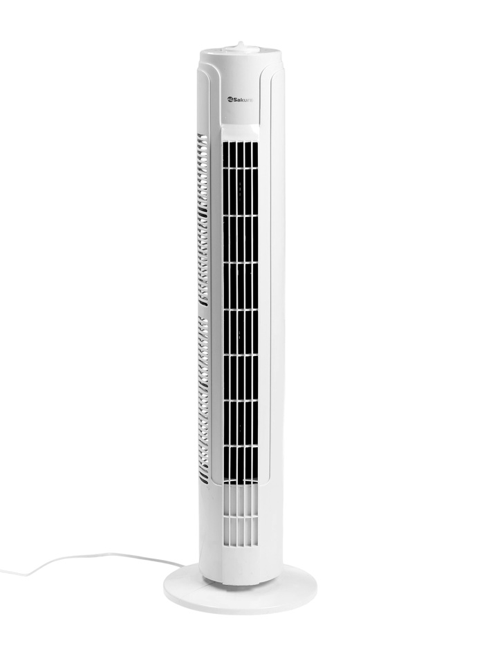 Вентилятор Sakura SA-19W, колонный, напольный, 45 Вт, 80 см, 3 режима, механический, белый - Фото 1