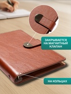 Ежедневник-органайзер, С6, 80 листов, обложка из искусственной кожи, коричневый - Фото 2