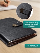 Ежедневник-органайзер, С6, 80 листов, с ручкой, обложка из искусственной кожи, чёрный - Фото 2