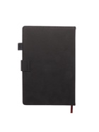 Ежедневник недатированный А5, с хлястиком, 128 листов, в линейку, пвх, черный 10771023