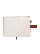 Ежедневник недатированный А5, с хлястиком, 128 листов, в линейку, пвх, коричневый 10771024