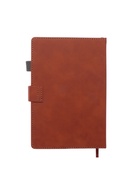 Ежедневник недатированный А5, с хлястиком, 128 листов, в линейку, пвх, коричневый 10771024