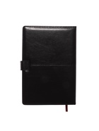 Ежедневник недатированный А5, с хлястиком, 128 листов, в линейку, пвх, черный 10771025