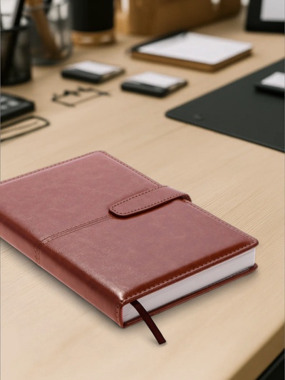 Ежедневник недатированный А5, с хлястиком, 112 листов, в линейку, пвх, красный