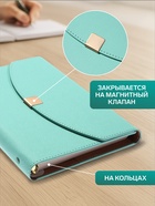 Ежедневник-органайзер, A5, 80 листов, обложка из искусственной кожи, бирюзовый - Фото 2