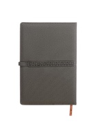 Ежедневник недатированный формат А5, с хлястиком, 112 листов, линия, пвх, узор Серый 10771034