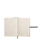 Ежедневник недатированный формат А5, с хлястиком, 112 листов, линия, пвх, узор черный 10771035