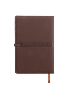 Ежедневник недатированный А5, с хлястиком, 112 листов, в линейку, пвх, коричневый 10771036