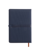 Ежедневник недатированный формат А5, с хлястиком, 112 листов, линия, пвх, узор синий 10771037