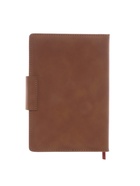 Ежедневник недатированный А5, с хлястиком, 96 листов, в линейку, пвх, коричневый 10771041