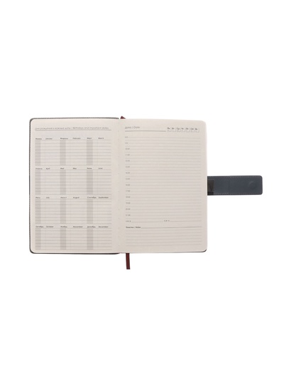 Ежедневник недатированный формат А5, с хлястиком, 128 листов, линия, пвх, серый