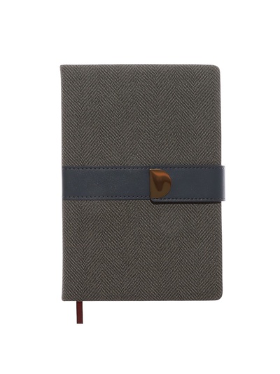 Ежедневник недатированный формат А5, с хлястиком, 128 листов, линия, пвх, серый