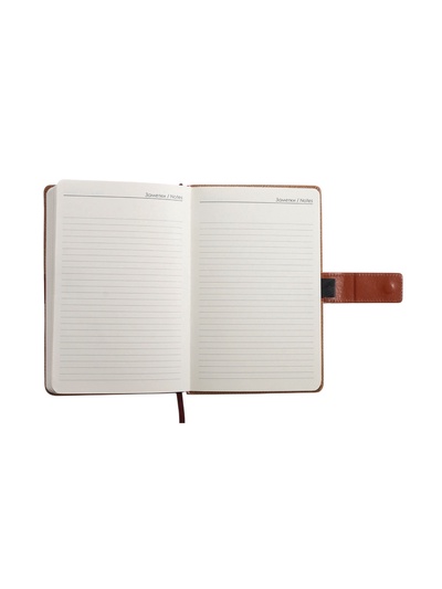 Ежедневник недатированный формат А5, с хлястиком, 128 листов, линия, пвх, коричневый