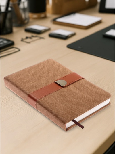 Ежедневник недатированный формат А5, с хлястиком, 128 листов, линия, пвх, коричневый