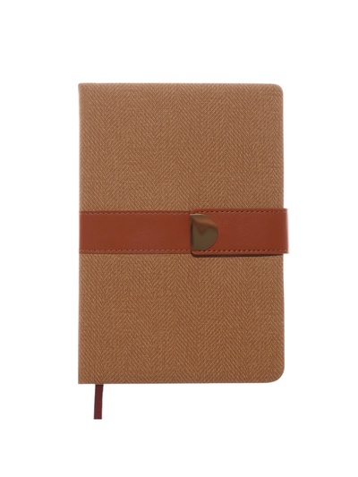 Ежедневник недатированный формат А5, с хлястиком, 128 листов, линия, пвх, коричневый