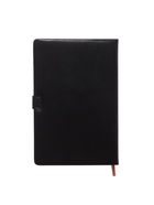 Ежедневник недатированный А5, с хлястиком, 112 листов в линейку, пвх, черный 10771054