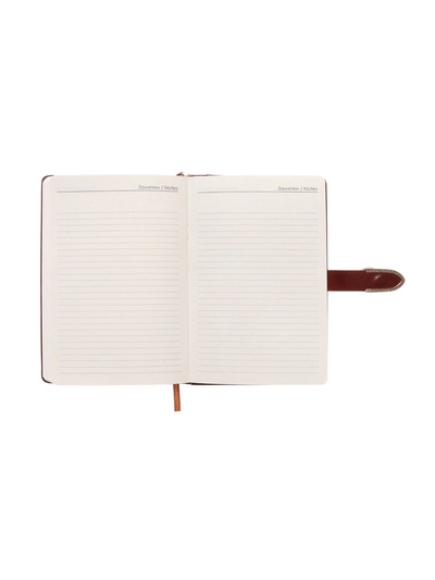 Ежедневник недатированный А5, с хлястиком, 112 листов в линейку, пвх, коричневый