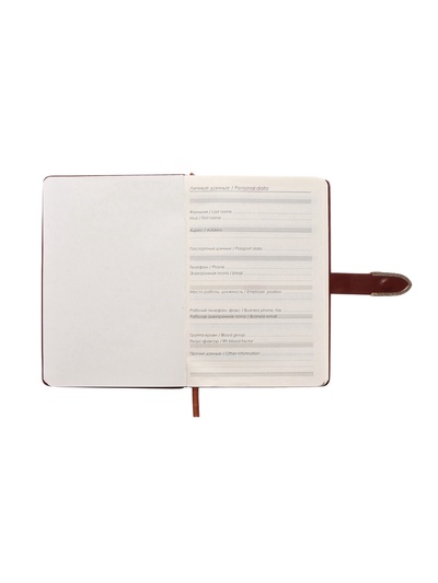 Ежедневник недатированный А5, с хлястиком, 112 листов в линейку, пвх, коричневый