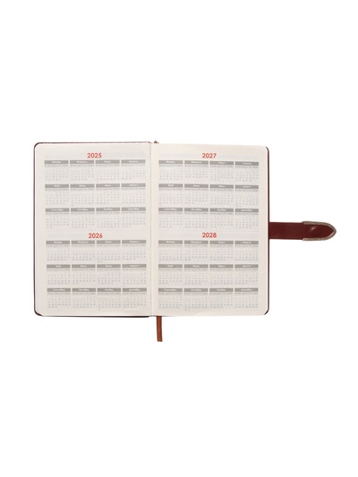 Ежедневник недатированный А5, с хлястиком, 112 листов в линейку, пвх, коричневый