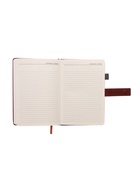 Ежедневник недатированный А5, с хлястиком, 112 листов, в линейку, держатель, пвх, коричневый 10771057