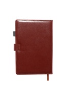 Ежедневник недатированный А5, с хлястиком, 112 листов, в линейку, держатель, пвх, коричневый 10771057
