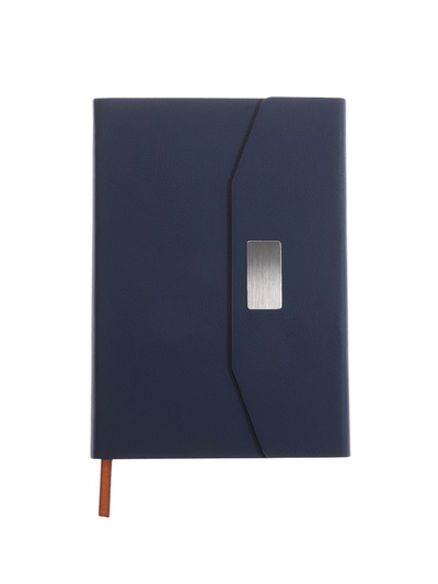 Ежедневник недатированный формат А5, с клапаном, 112 листов, в линейку, пвх, синий