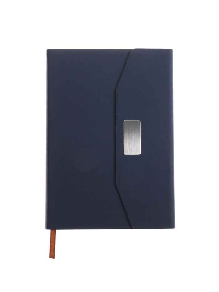 Ежедневник недатированный формат А5, с клапаном, 112 листов, в линейку, пвх, синий - Фото 1