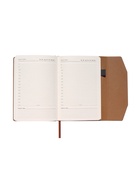 Ежедневник недатированный формат А5, с клапаном, 112 листов, в линейку, пвх, черный - фото 59404557