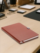 Ежедневник недатированный А5, с хлястиком, 80 листов, в линейку, пвх, коричневый - Фото 4