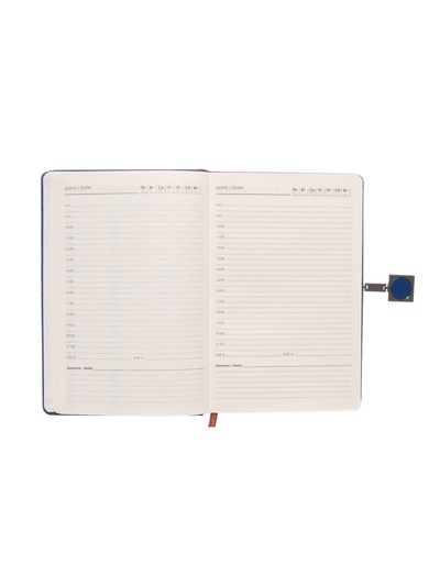 Ежедневник недатированный А5, с хлястиком, 96 листов, в линейку, пвх, синий