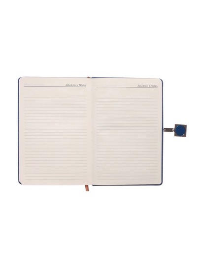 Ежедневник недатированный А5, с хлястиком, 96 листов, в линейку, пвх, синий