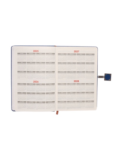 Ежедневник недатированный А5, с хлястиком, 96 листов, в линейку, пвх, синий