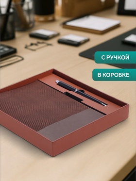 {{photo.Alt || photo.Description || 'Ежедневник недатированный А5, 80 листов, в линейку, с ручкой, подарочная коробка, коричневый'}}