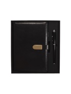 Ежедневник недатированный А5, 80 листов, в линейку, с ручкой, подарочная коробка, черный - Фото 1