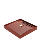 Ежедневник недатированный А5, 80 листов, в линейку, с ручкой, подарочная коробка, коричневый - Фото 6