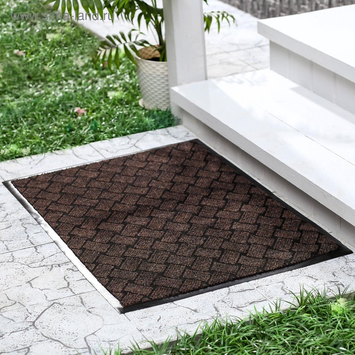 УЦЕНКА Коврик влаговпитывающий 50×80 см «КРАФТ» цвет коричневый МИКС - Фото 1