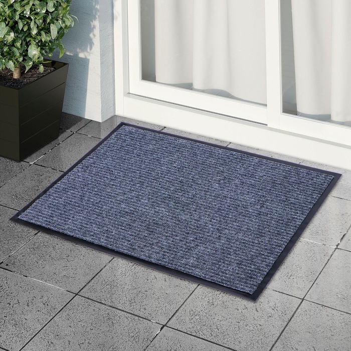 УЦЕНКА Коврик влаговпитывающий ребристый 60х90 см "Стандарт" цвет серый - Фото 1