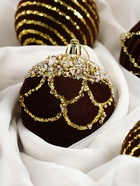 Ёлочные шары «Бархат. Фестиваль» d=8 см, 6 шт., геометрия, коричневый - Фото 5