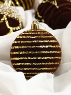 Ёлочные шары «Бархат. Фестиваль» d=8 см, 6 шт., геометрия, коричневый - Фото 6