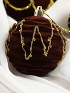 Ёлочные шары «Бархат. Фестиваль» d=8 см, 6 шт., геометрия, коричневый - Фото 7