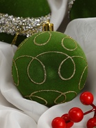 Набор шаров пластик d-8 см, 6 шт "Бархат. Фестиваль" завитки, зелёный - фото 48546255