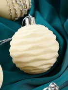 Ёлочные шары «Бархат. Маскарад», шары новогодние, d=6 см, 16 шт., белый - Фото 7