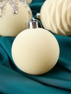 Ёлочные шары «Бархат. Маскарад», шары новогодние, d=6 см, 16 шт., белый - Фото 8