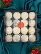 Ёлочные шары «Бархат. Маскарад», шары новогодние, d=6 см, 16 шт., белый - Фото 9