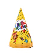 Колпак «С Днем Рождения!», желтый, Три Кота, 6 шт. 10899557 Колпак «С Днем Рождения!», желтый, Три Кота, 6 шт. 10899557