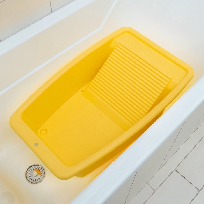 УЦЕНКА Таз со стиральной доской 34 л 75×46×20 см прямоуг, цвет МИКС - Фото 1